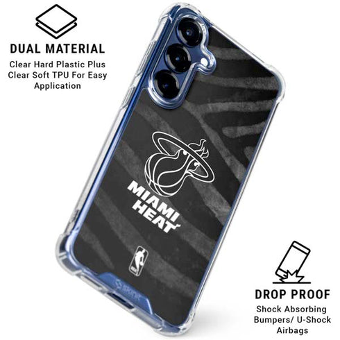 NBA Miami Heat Black Animal Print Galaxy S25 Clear Case